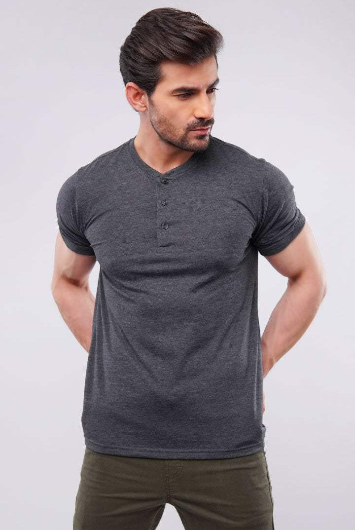 Basic Henley - Charcoal - Mendeez PK