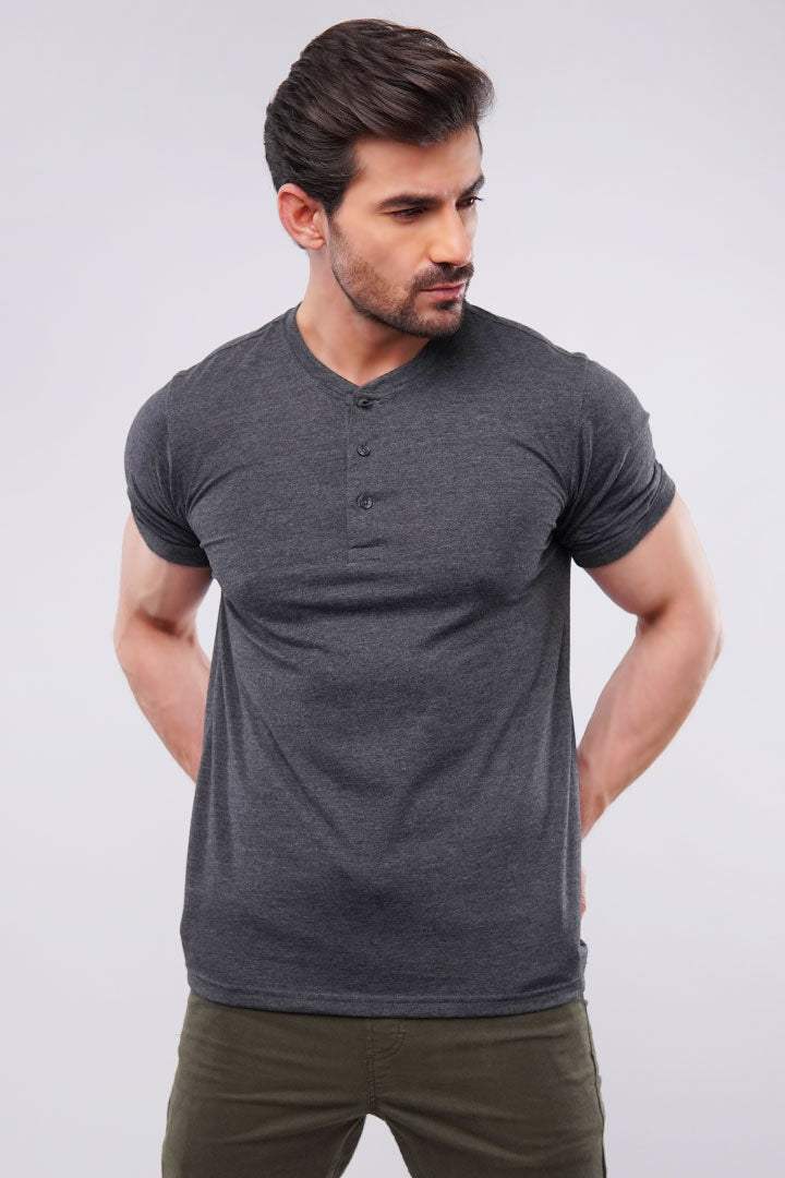 Basic Henley - Charcoal - Mendeez PK