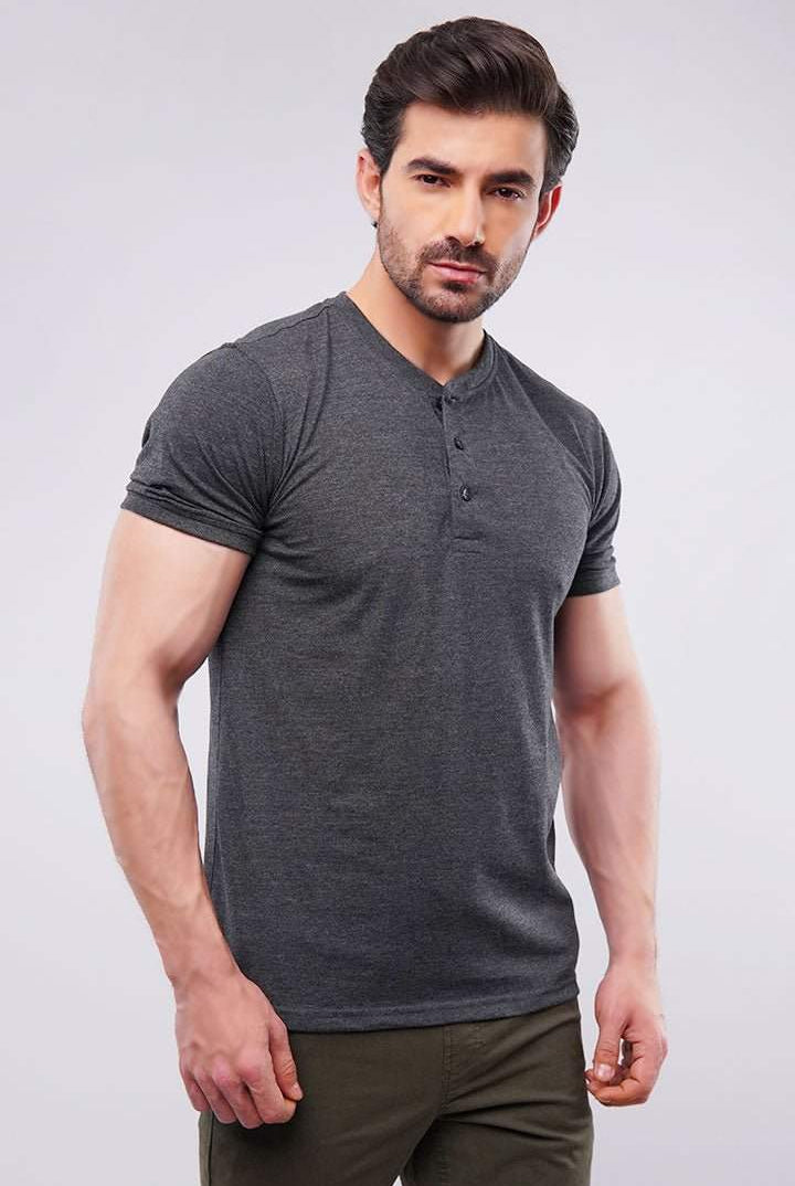 Basic Henley - Charcoal - Mendeez PK