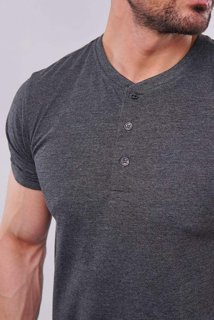 Basic Henley - Charcoal - Mendeez PK
