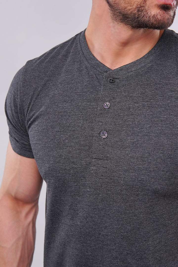 Basic Henley - Charcoal - Mendeez PK