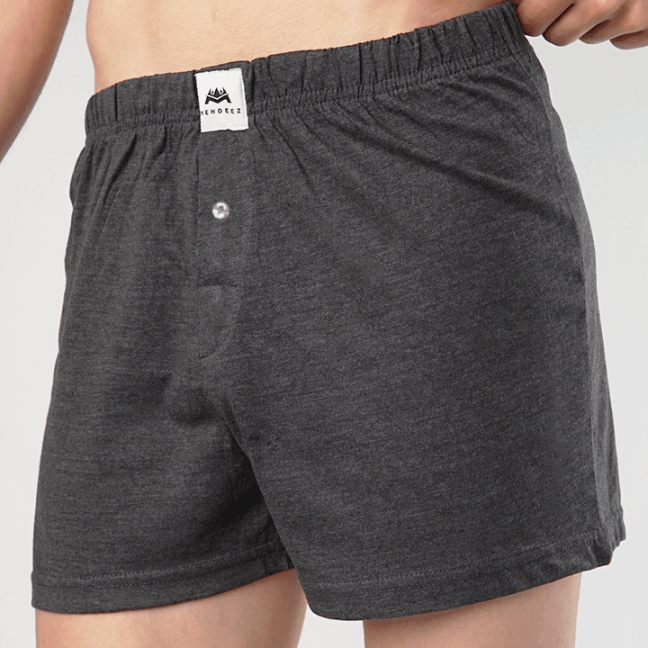 Charcoal Jersey Boxer Shorts-MENDEEZ-Boxers