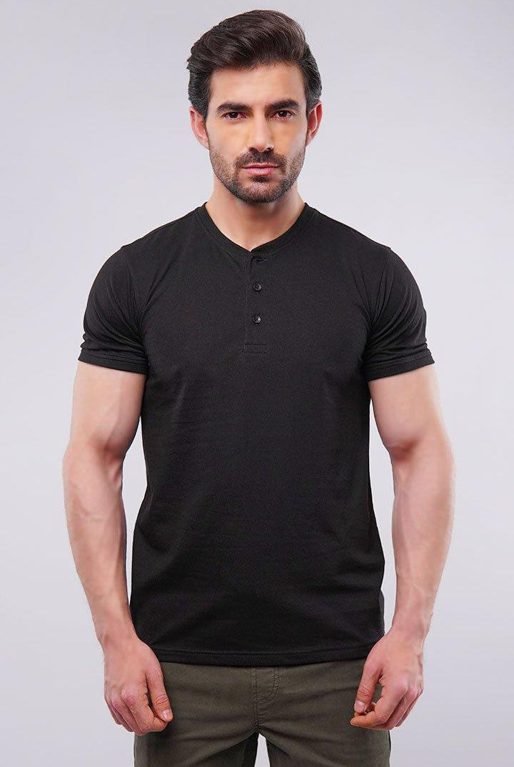 Basic Henley - Black - Mendeez PK