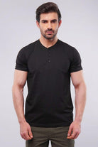 Basic Henley - Black - Mendeez PK