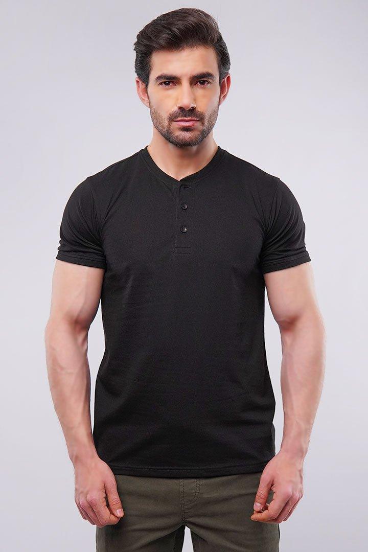 Basic Henley - Black - Mendeez PK