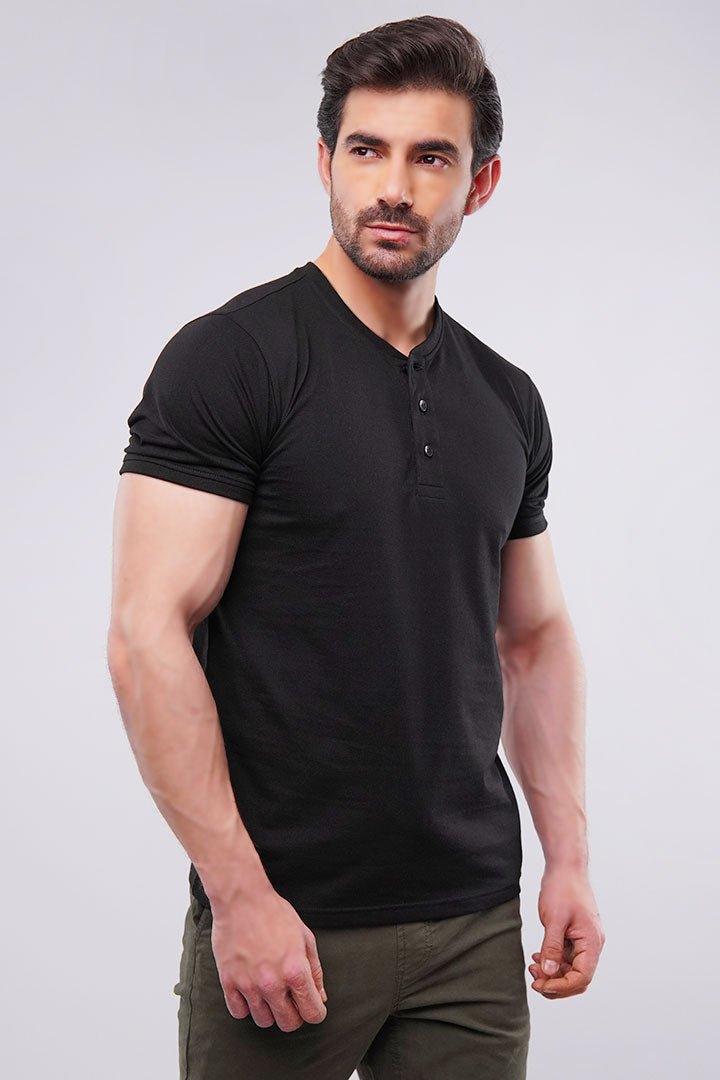 Basic Henley - Black - Mendeez PK