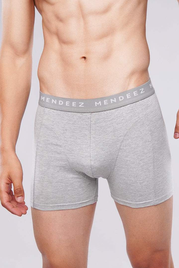 Jacquard Boxer Briefs - Pack of 3 (Black, Heather Grey, White) - Mendeez PK