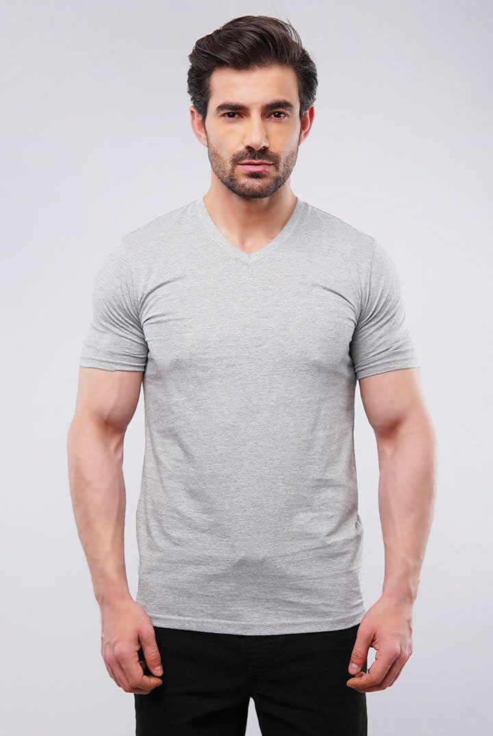 Basic V-Neck - Heather Grey - Mendeez PK