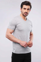 Basic V-Neck - Heather Grey - Mendeez PK