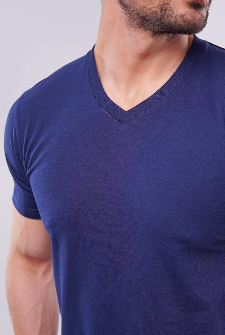 Basic V-Neck - Navy Blue - Mendeez PK