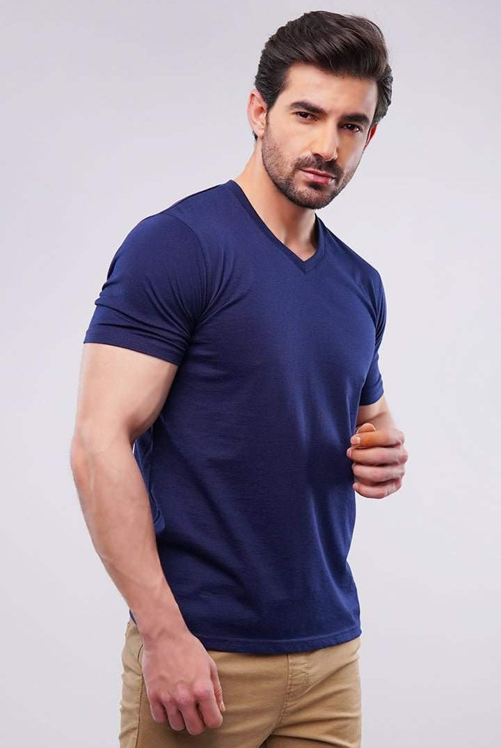 Basic V-Neck - Navy Blue - Mendeez PK