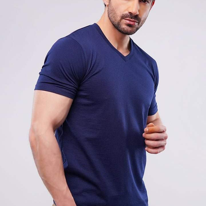 Basic V-Neck - Navy Blue - Mendeez PK