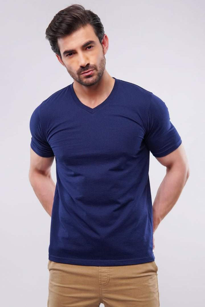 Basic V-Neck - Navy Blue - Mendeez PK