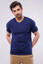 Basic V-Neck - Navy Blue - Mendeez PK