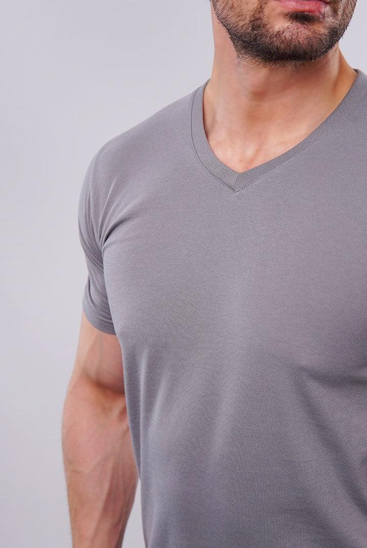 Basic V-Neck - Dark Grey - Mendeez PK