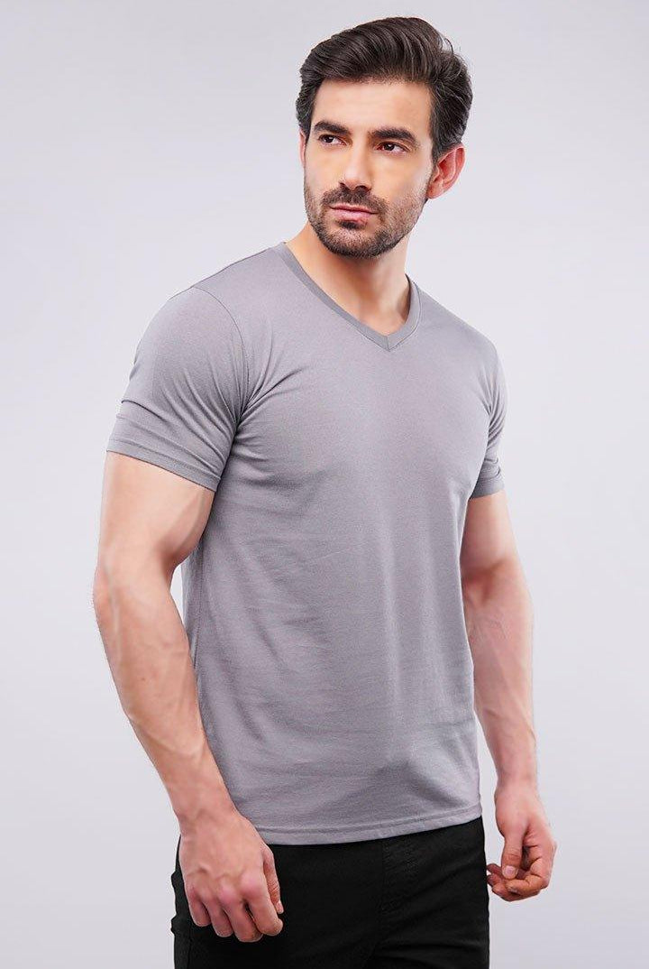 Basic V-Neck - Dark Grey - Mendeez PK