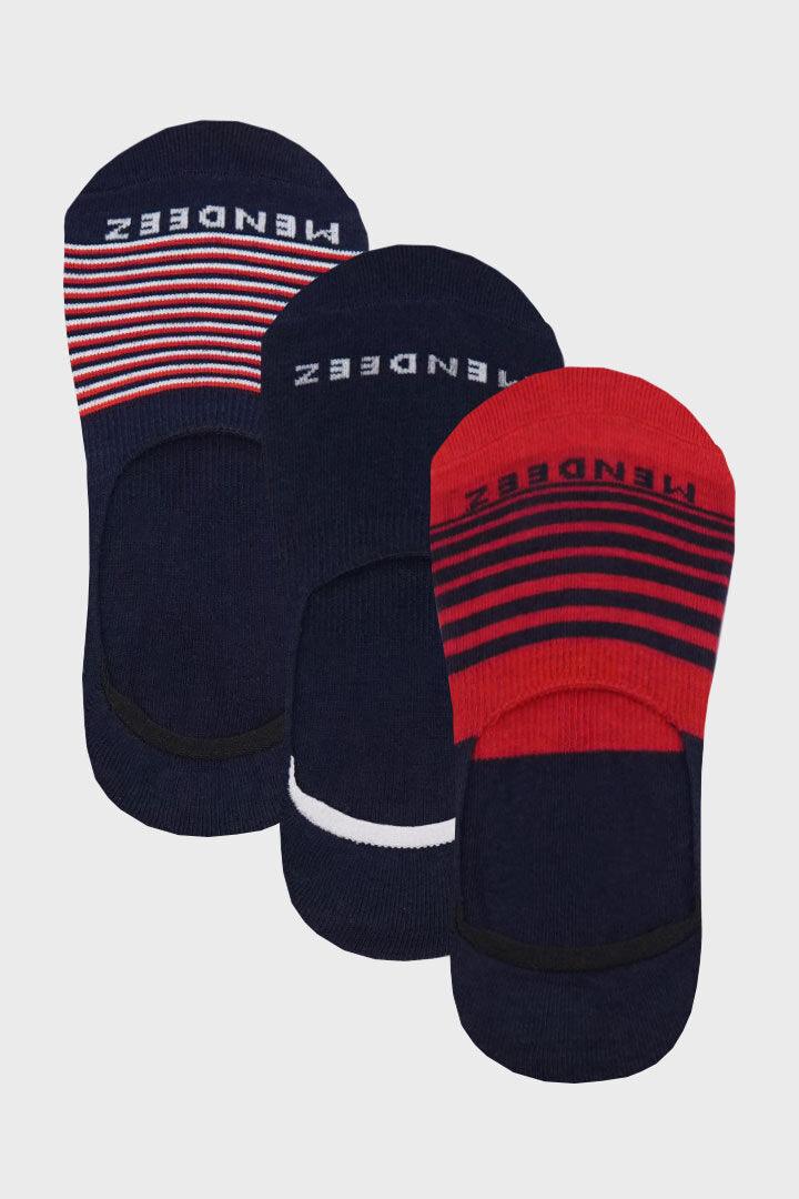 Colored Stripe No Show Socks - 3 Pack - Mendeez PK