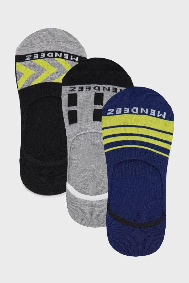 Geometric No Show Socks - 3 Pack - Mendeez PK