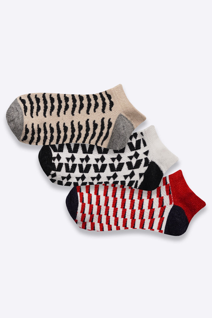 Multi-Color Ankle Socks - Pack of 3 - Mendeez
