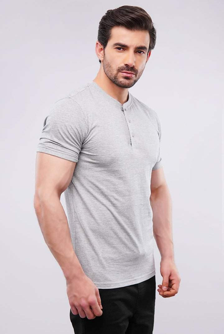 Basic Henley - Heather Grey - Mendeez PK