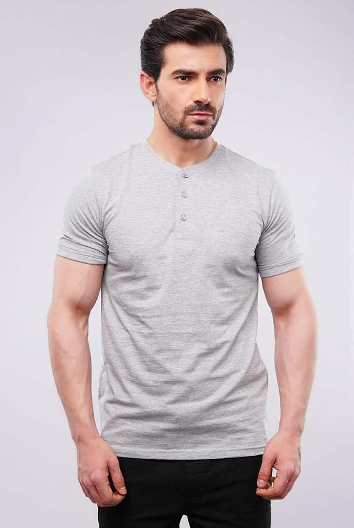 Basic Henley - Heather Grey - Mendeez PK