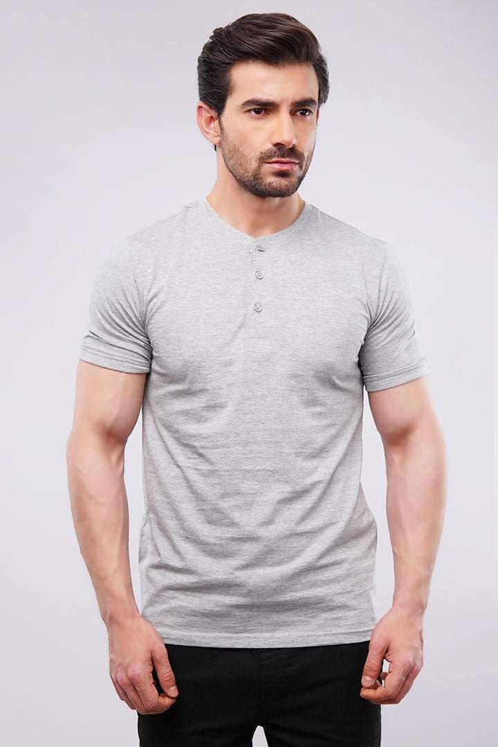 Basic Henley - Heather Grey - Mendeez PK