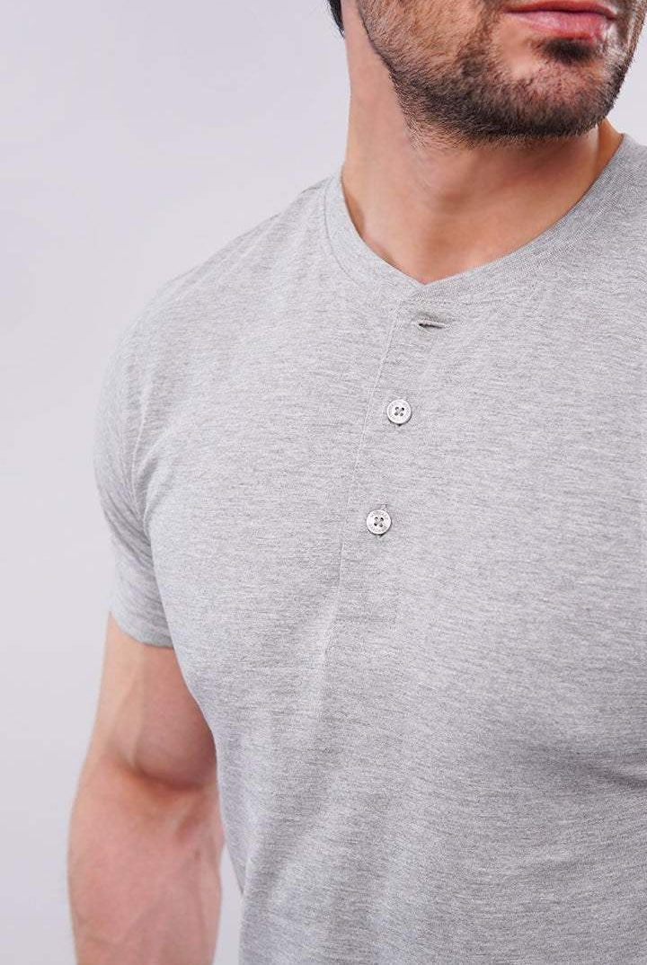 Basic Henley - Heather Grey - Mendeez PK