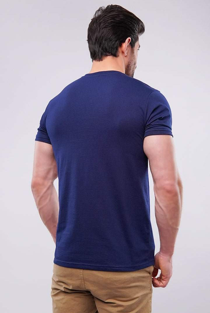 Basic Henley - Navy Blue - Mendeez PK