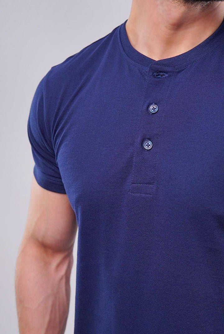 Basic Henley - Navy Blue - Mendeez PK