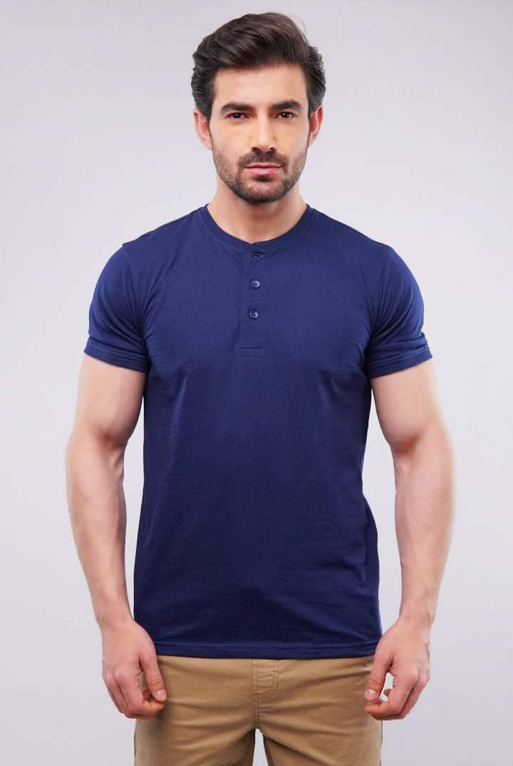 Basic Henley - Navy Blue - Mendeez PK