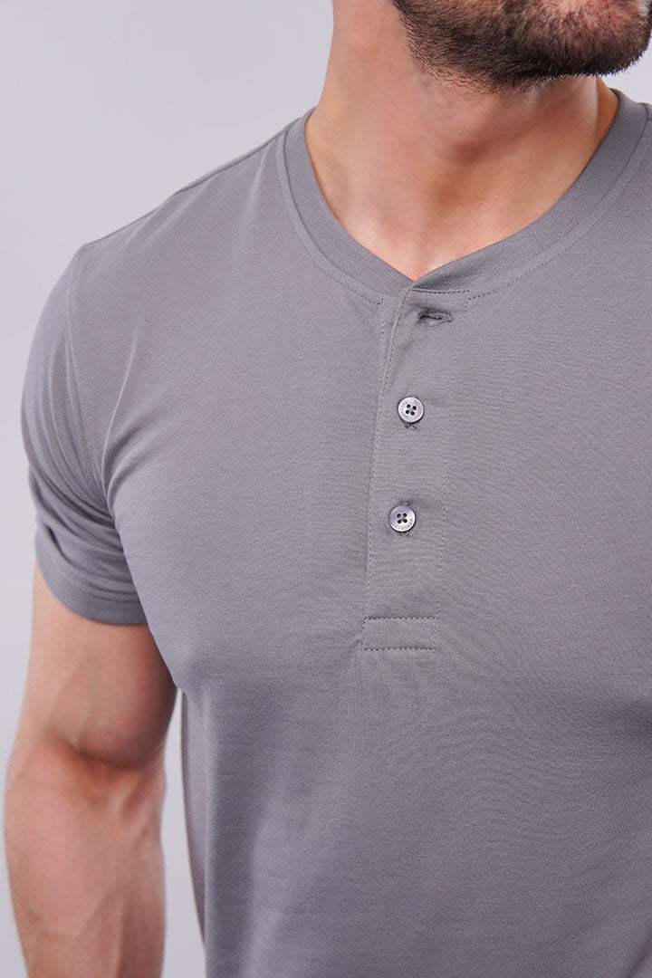 Basic Henley - Dark Grey - Mendeez PK