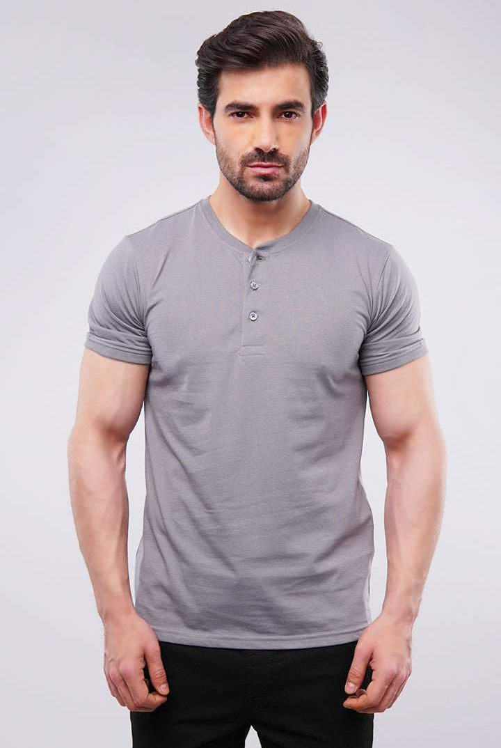 Basic Henley - Dark Grey - Mendeez PK