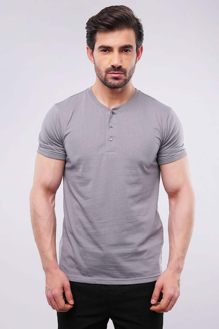 Basic Henley - Dark Grey - Mendeez PK