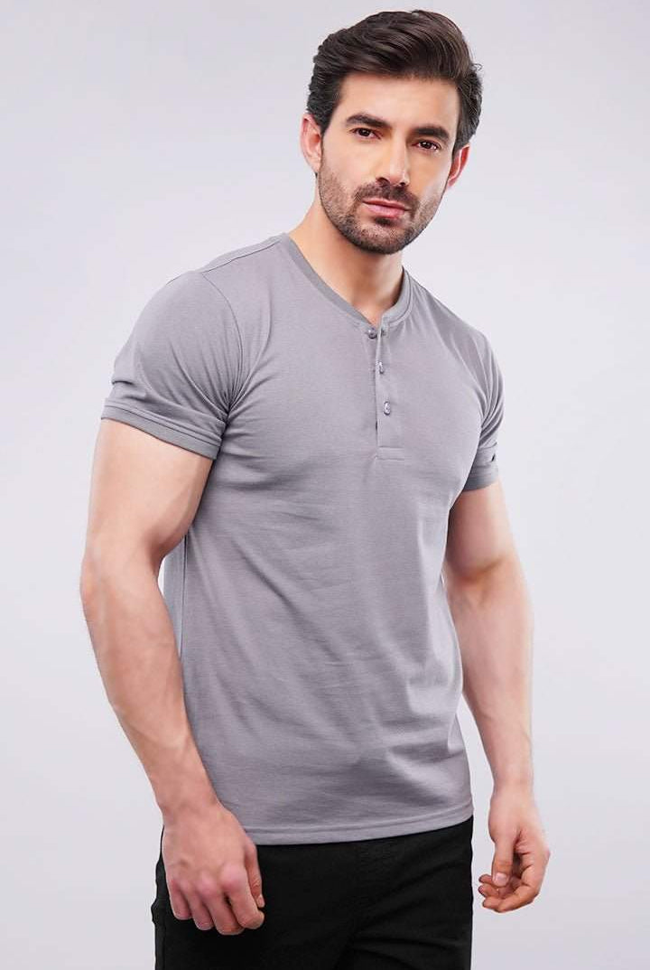 Basic Henley - Dark Grey - Mendeez PK