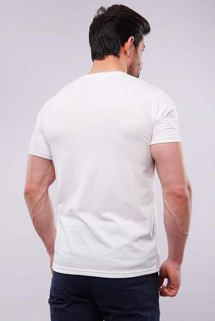 Basic V-Neck - White - Mendeez PK