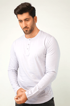 Lavender Full Sleeve Henley T-Shirt - Mendeez PK