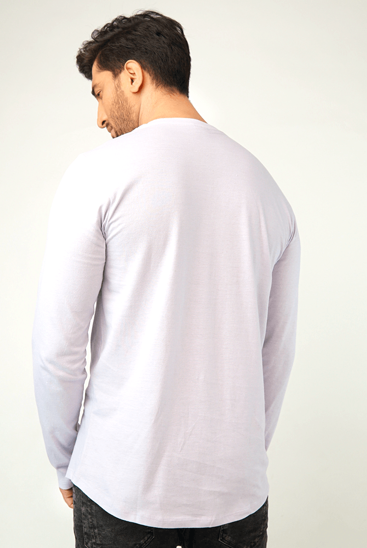 Lavender Full Sleeve Henley T-Shirt - Mendeez PK