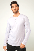 Lavender Full Sleeve Henley T-Shirt - Mendeez PK