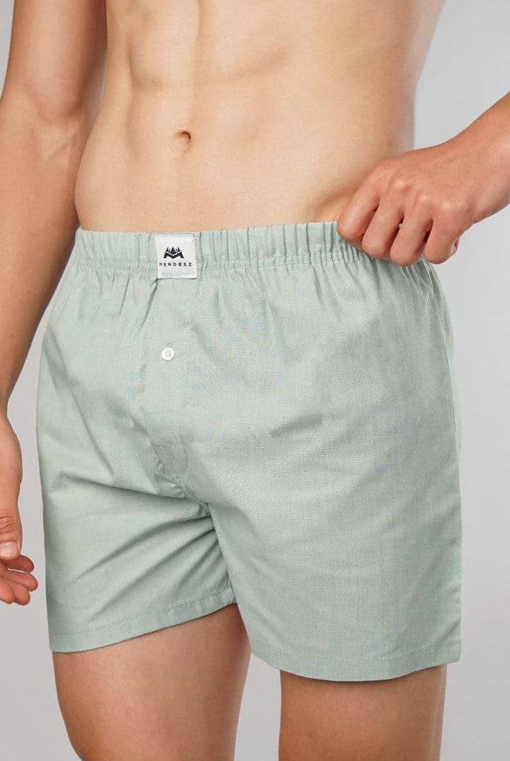 Pastel Green Woven Boxer Shorts - Mendeez PK