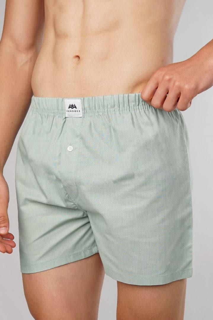 Pastel Green Woven Boxer Shorts - Mendeez PK
