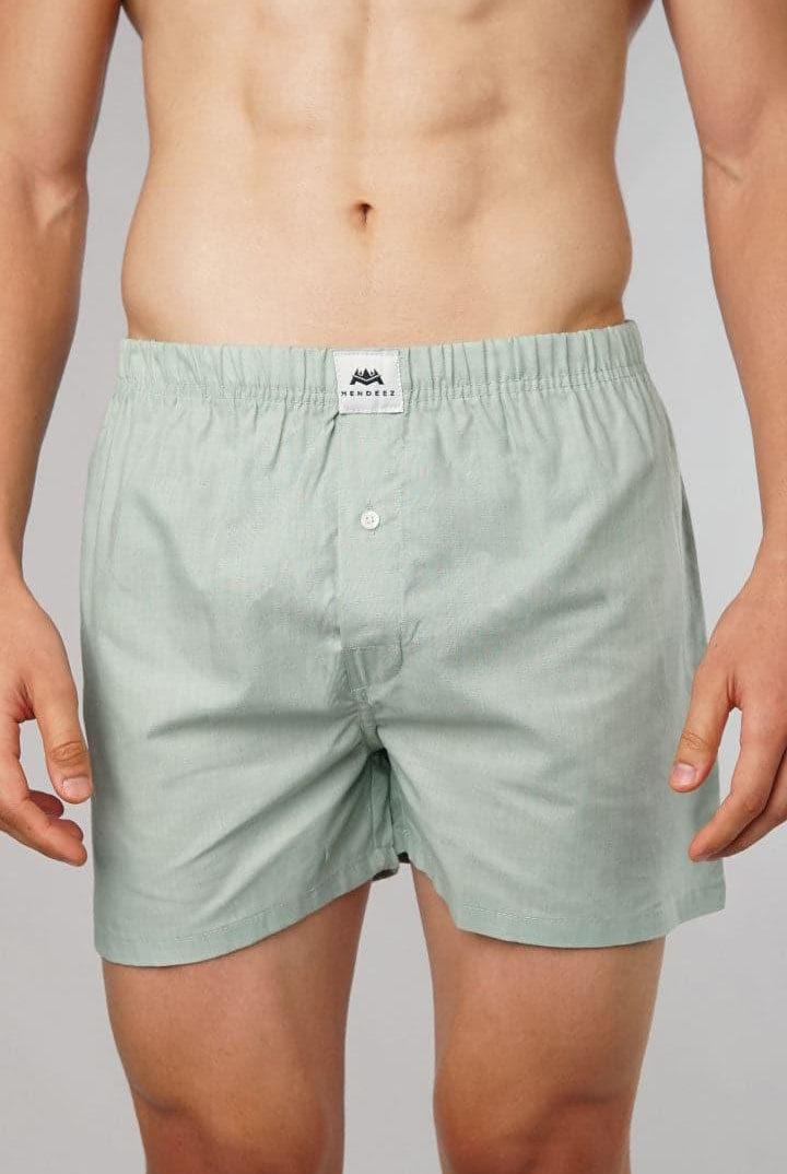 Pastel Green Woven Boxer Shorts - Mendeez PK