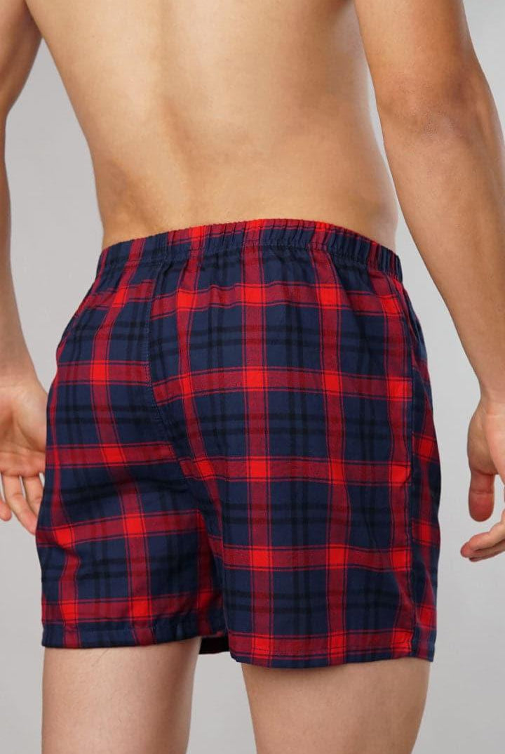 Red Scottish Woven Boxer Shorts - Mendeez PK