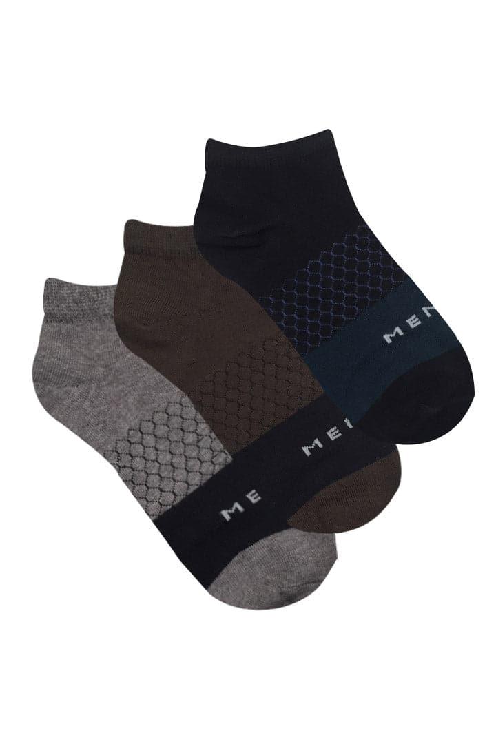 Honeycomb Textured Ankle Socks - Pack of 3 - Mendeez PK