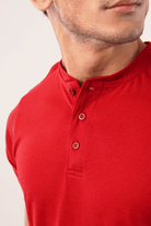Maroon Half Sleeves Henley Tshirt-MENDEEZ-T-Shirts