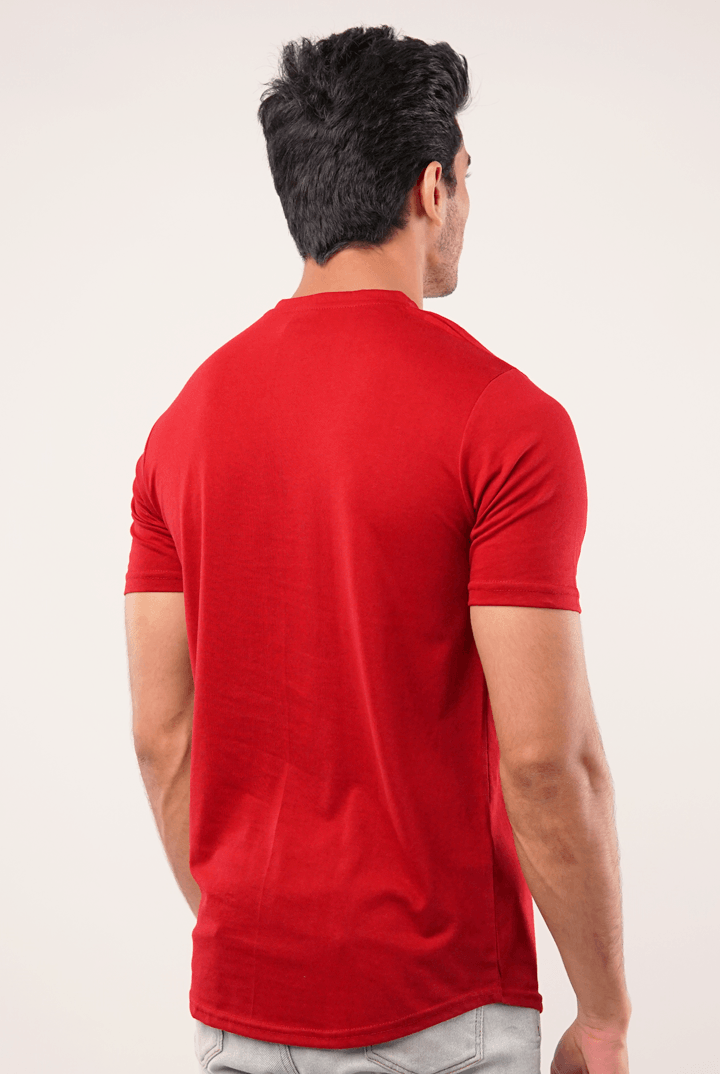 Maroon Half Sleeves Henley Tshirt-MENDEEZ-T-Shirts