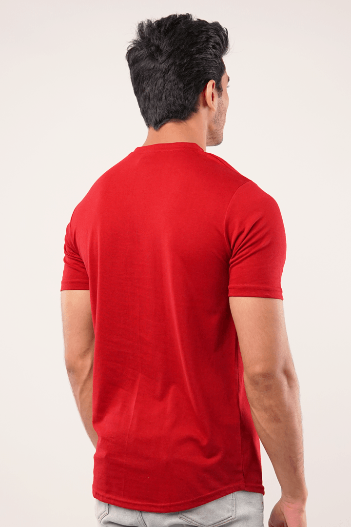Maroon Half Sleeves Henley Tshirt-MENDEEZ-T-Shirts