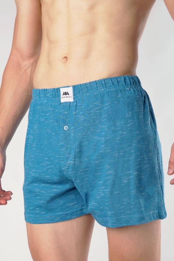 Ribbed Coral Blue Jersey Boxer Shorts - Mendeez PK