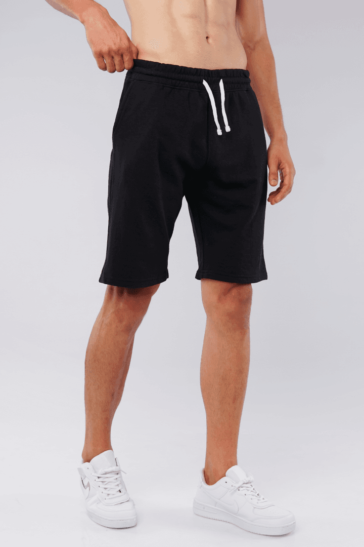 Pitch Black Terry Casual Shorts - Mendeez PK