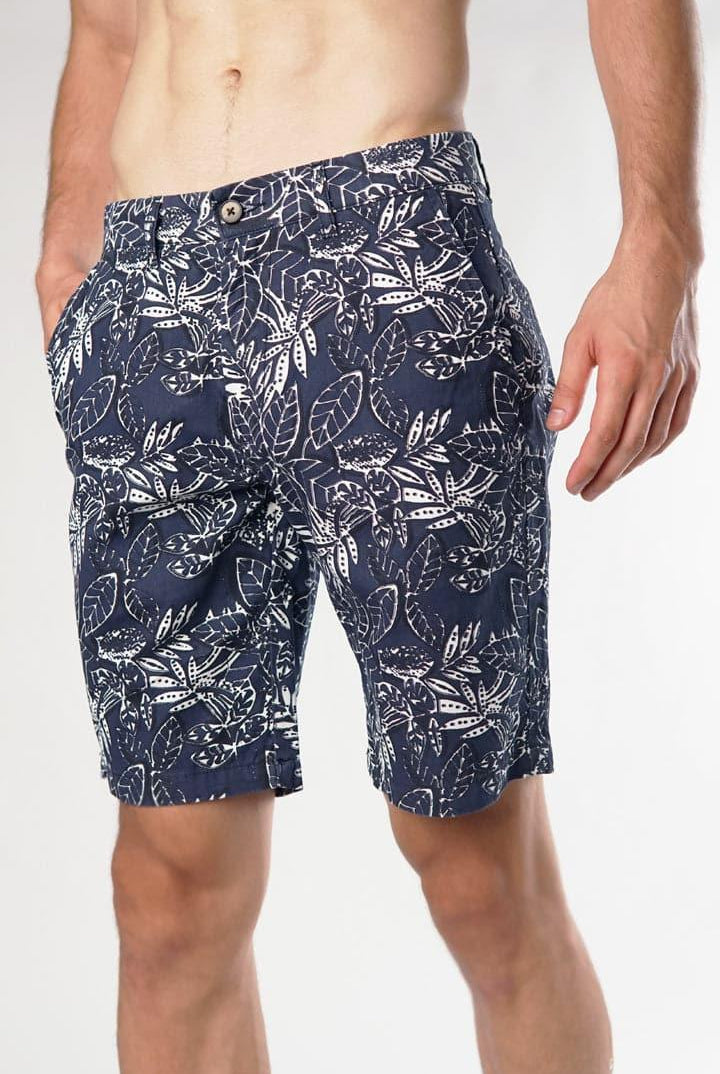 Navy Leaf Casual Shorts - Mendeez PK