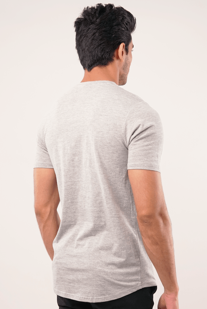 Insipid V-Neck T-Shirt - Heather Grey-MENDEEZ-T-Shirts